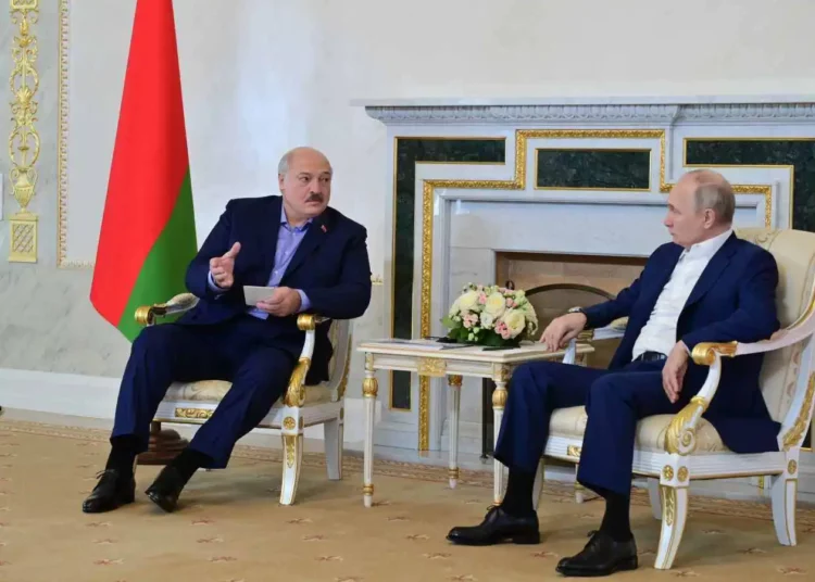 Spotkanie prezydenta Aleksandra Łukaszenki z prezydentem Władimirem Putinem w Petersburgu, 23 lipca 2023 rok. Aut. president.gov.by