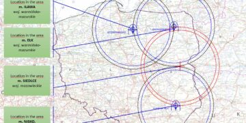 Mapa potencjalnej lokalizacji Aerostatów w Polsce fot. DOD