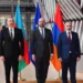 Prezydent Azerbejdżanu Ilham Alijew, Przewodniczący Rady Europejskiej Charles Michel i premier Armenii Nikol Paszynian, 23 maja 2022 roku, aut. Ambasada Azerbejdżanu w Belgii