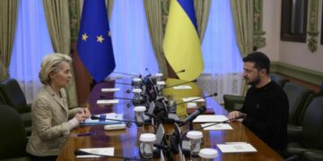 Przewodnicząca KE Ursula von der Leyen i prezydent Ukrainy Wołodymyr Zełenski, 4 listopada 2023 roku, aut. president.gov.ua