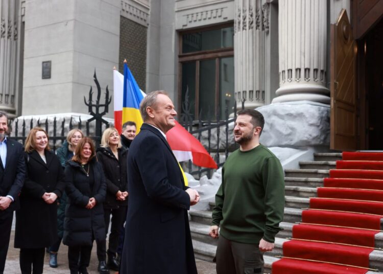 Premier Donald Tusk i prezydent Wołodymyr Zełenski, Kijów, 22 stycznia 2024 roku, aut. Donald Tusk z platformy X