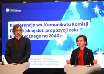 Konferencja prasowa z udziałem wiceministry klimatu i środowiska Urszuli Zielińskiej oraz wiceministra klimatu i środowiska Krzysztofa Bolesty, 6 lutego 2024 roku, Warszawa, aut. MKiŚ