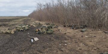 Zabici żołnierze rosyjscy po ataku na poligon Trudowski fot. Z rosyjskich telegramów
