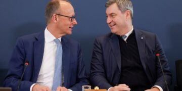 Przewodniczący CDU Friedrich Merz (z lewej) i przewodniczący CSU Markus Söder (z prawej), aut: @Markus_Soeder z platformy X