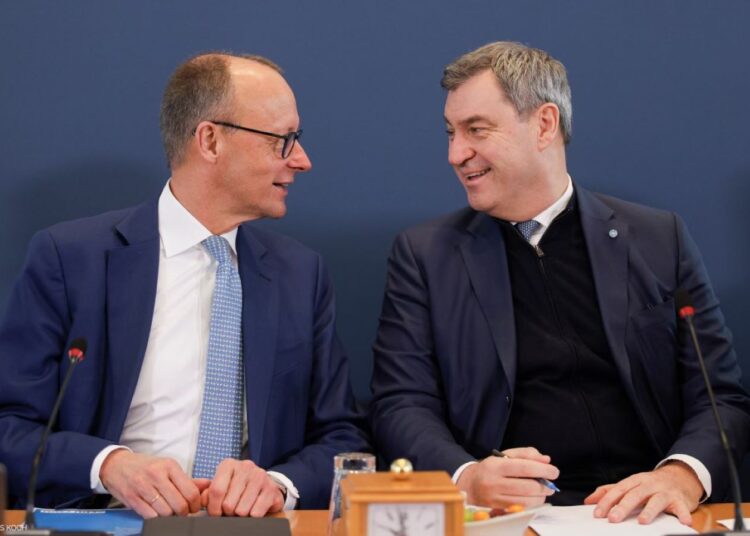 Przewodniczący CDU Friedrich Merz (z lewej) i przewodniczący CSU Markus Söder (z prawej), aut: @Markus_Soeder z platformy X