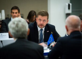 Minister spraw wewnętrznych Czech Vít Rakušan uczestniczy w spotkaniu ministrów sprawiedliwości i spraw wewnętrznych USA-UE, Waszyngton, 15 grudnia 2022 roku, aut. US Department of Homeland Security z Flickr