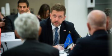 Minister spraw wewnętrznych Czech Vít Rakušan uczestniczy w spotkaniu ministrów sprawiedliwości i spraw wewnętrznych USA-UE, Waszyngton, 15 grudnia 2022 roku, aut. US Department of Homeland Security z Flickr