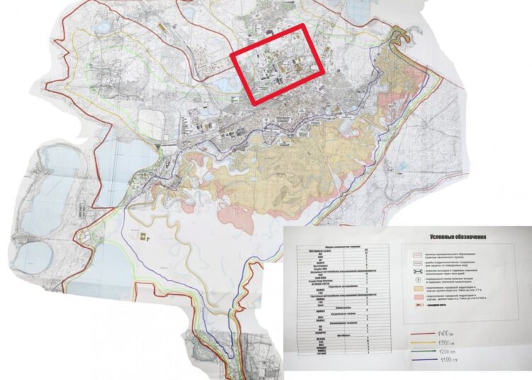 Mapa terenu zalewowego Kurgan