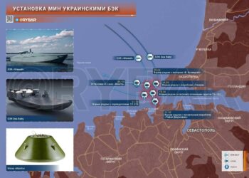 Operacja instalacji morskich min dennych przez Ukrainę fot. Rybar